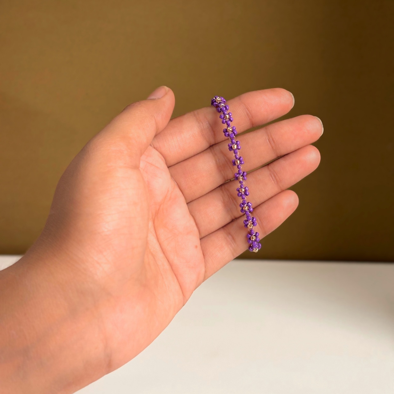 Purple Daisy Flower Bracelet - Image 2