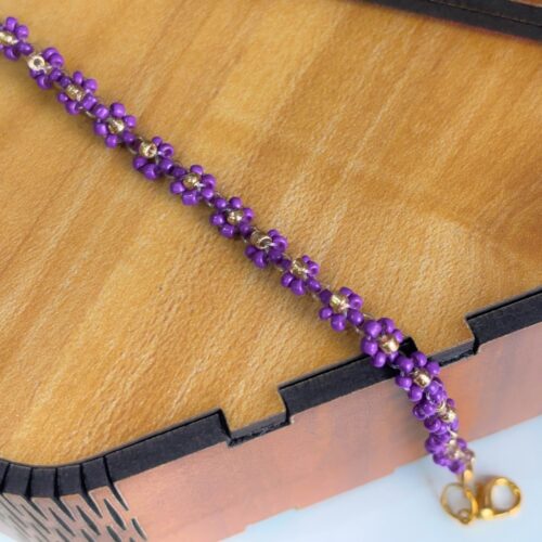 Purple Daisy Flower Bracelet