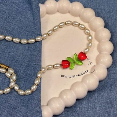 Red Tulip Jewellery Set