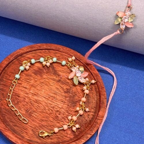 Flower Rakhi Set for Bhaiya Bhabhi