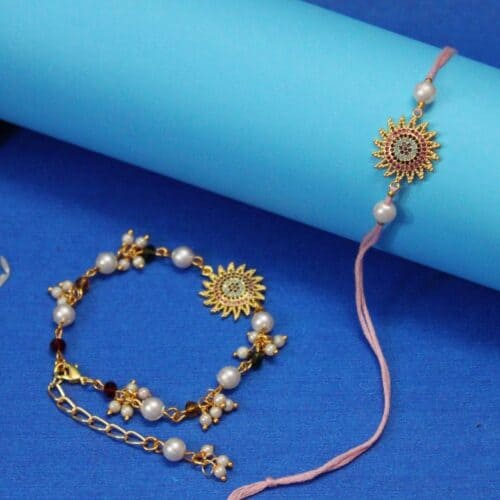 Sunflower Rakhi Set for Bhaiya Bhabhi